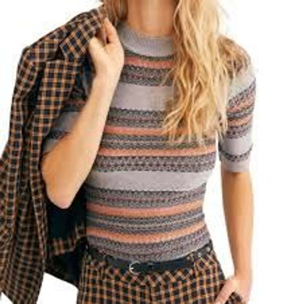 Intimately Free People Women's Winter Warmer Striped Mock Neck Sweater Bodysuit